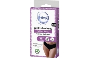 INTIMY Care – Culotte Petites Fuites en Dentelle – Absorption Modérée - 95% Coton Bio – Lavable & Réutilisable