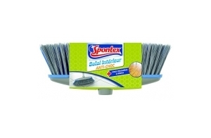 SPONTEX - 1 Tête de balai intérieur - Compatible avec tous manches Spontex - Fibres double action - Bords antichocs