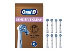 Oral-B Pro Sensitive Clean Brossettes De Rechange Pour Les Brosses Électriques Pour Adultes Sauf iO/Pulsonic, Embouts Ronds Pour Éliminer Plus De Plaque, Nettoyage En Profondeur, Lot De 8 Têtes