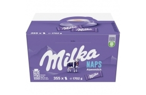 Milka Naps - Carrés de Chocolat au Lait - Format Pratique - Présentoir de 355 Unités (4,6 g)