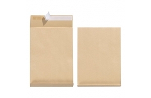 Herlitz Lot de 5 enveloppes pliantes autoadhesives en papier C4 130 g/m² 4 cm – Marron