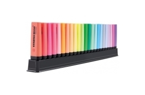 Surligneurs STABILO BOSS ORIGINAL - Set de bureau ARTY de 23 Surligneur pastel et fluo, Gamme ARTY