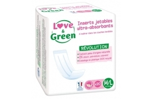 Love & Green Insert Jetable écologique universe pour Couche Lavable x20 Taille M/L