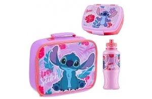 Disney Lunch Box Enfant Ensemble 3 Pcs Sac Isotherme Repas Enfant Boite à Gouter et Gourde Stitch Dejeuner Gouter Pique Nique Accessoires Stitch Officiels Idée Cadeau Rentrée