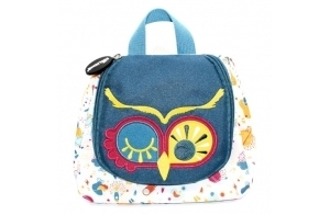 Les DEGLINGOS - Trousse de Toilette Astros Le Hibou - Bébé et Enfant - Rangements astucieux - 23cm - Violet