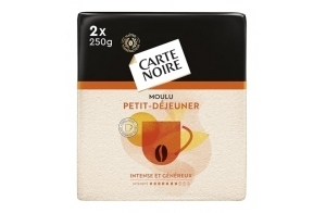 CARTE NOIRE - Moulu Petit Déjeuner - Arabica et Robusta - Intensité 7 - café long - Intense et Aromatique - 2x250g