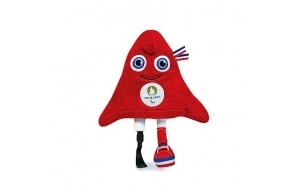 DOUDOU ET COMPAGNIE - Peluche Phryge Paralympique 25 cm - Mascotte Officielle JOP PARIS 2024 - Peluche Rouge des Jeux Paralympiques - Forme Bonnet Phrygien - 25 cm - JO2410