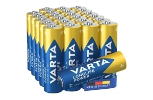 VARTA Piles AA, lot de 24, Longlife Power, Alcalines, 1,5V, adaptées aux jouets, souris sans fil, lampes de poche, Made in Germany