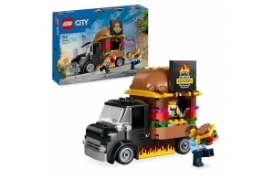 Lego City Le Food-Truck de Burgers, Jouet de Camionnette, Cadeau pour Garçons et Filles de 5 Ans ou Plus, Jeu Imaginatif avec Camionnette et Cuisine, Minifigurines de Vendeuse 60404