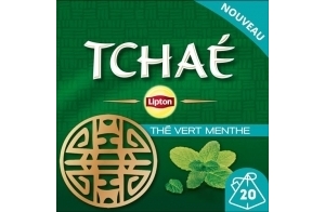 Lipton, Thé Vert Tchaé, Infusion à Froid ou Chaud, Goût Menthe, Fraîcheur, Ingrédients d'Origine 100% Naturelle, 20 Sachets Pyramid