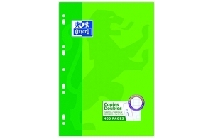 OXFORD Scolaire Feuilles doubles A4 grands carreaux 400 pages Blanc 100105671 A4 (21 x 29,7 cm)