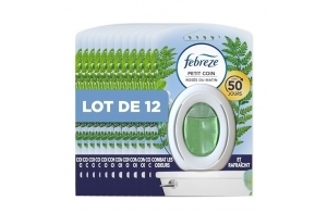 Febreze Petit Coin Et Salle De Bains, Rosée Du Matin (12 x 7,5ml), Liquide Désodorisant En Continu Pour Élimination Et Prévention Des Odeurs