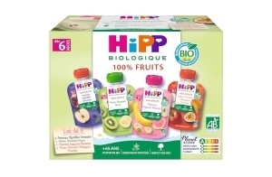 HiPP Biologique Multipack gourdes 4 variétés dès 6 mois - 8 x 90 g