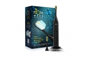 SILK'N Toothwave Brosse à dents électrique - Technologie anti-décoloration et tartre - 48 000 vibrations par p.m. - Noir