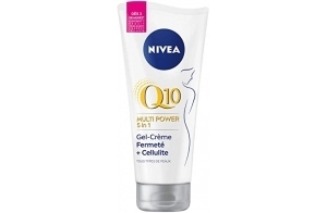 NIVEA Q10 Plus Gel-Crème Fermeté + Cellulite pour (1 x 200 ml), Gel raffermissant pour le corps au Q10 et extrait de lotus, Soin anticellulite pour une peau plus tonique des cuisses, fesses et ventre