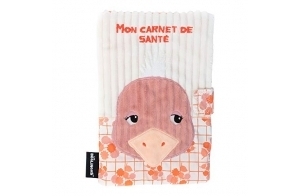 Les Déglingos Protège Carnet de Santé Pomelos l'Autruche Fermeture en Velcro Doudou Bébé Puériculture, Rose, 25 x 18 cm