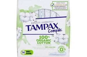 TAMPAX Tampons tampax compak cotton protection bio super x14 - La boîte de 14