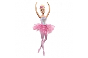 Barbie Dreamtopia Poupée Mannequin Ballerine, avec Lumières Scintillantes, Poupée Danseuse Blonde Articulée, avec Diadème Et Tutu Rose, Jouet pour Enfant de 3 Ans et Plus, HLC25