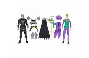 DC COMICS BATMAN ADVENTURES - Battle Pack Figurine Batman VS Le Joker 30 Cm Batman Adventures - Figurines Batman Joker 30 cm + Accessoires - Créez Vos Aventures Et Combats - Jouet Enfant 4 Ans Et +