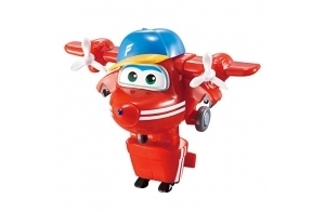 Super Wings-EU720021-Transform-a-Bots Flip Robot firgurines tranformer, EU720021, Red, L änge 4,70 cm, Breite 7,15 cm, Höhe 5,70 cm