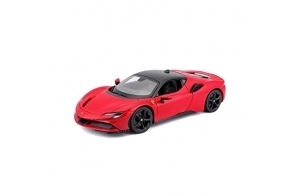 Burago | Ferrari | SF 90 Stradale | Reproduction de Voiture Miniature à échelle 1/18 | Rouge | Jouet pour Enfant à Collectionner idéale dès 3 Ans | B18-16015, Coleurs Assorties