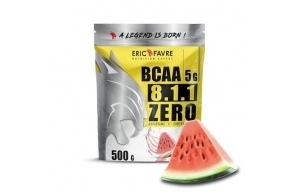 BCAA POUDRE 8.1.1 Zero - Acides Aminés Musculation Vegan - Votre Allié Pour Des Entrainements Efficaces - Performance Accentuée - 500 Gr - Laboratoire Français Eric Favre (Pastèque)