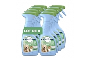 Febreze Désodorisant Textile, Éliminateur D’odeurs D’animaux, 8x500ML, La Technologie OdourClear Élimine Les Odeurs De Vos Textiles Pour Ne Laisser Qu’un Parfum Frais