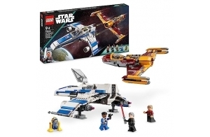 LEGO Star Wars New Republic E-Wing vs. Shin Hati's Starfighter Ahsoka Serie Set met 2 Speelgoed Voertuigen, Droid figuur, 4 Minifiguren en 2 Lichtzwaarden, Cadeau voor Jongens en Meisjes 75364