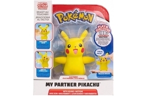 Pokémon Bandai Figurine My Partner Pikachu - Figurine électronique Interactive avec capteurs tactiles Qui Parle, Bouge et s'illumine - WT97759