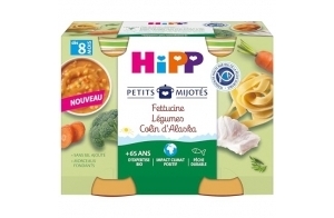 HiPP Biologique - Fettucine Légumes Colin d'Alaska 2 x 190 g