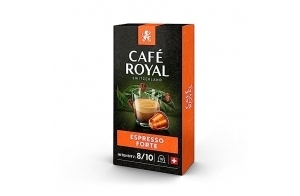 Café Royal Espresso Forte 100 Capsules pour Cafetière à Café Nespresso - Intensité 8/10 - Capsules de Café en Aluminium certifiées UTZ