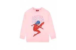 Miraculous Sweatshirt Fille, Pull Ladybug Fille, Sweat Enfant Manches Longues, Rose 6-7 Ans