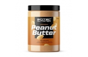 Beurre de cacahuète de Scitec Nutrition - sans huile de palme - végétalien - pauvre en sel - source de protéines - pauvre en sucre - source d'énergie naturelle, 1 kg, Crunchy