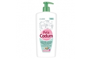 Petit Cadum Gel Lavant Corps et Cheveux Démêlage Facile à l'Amande Douce Bio, 750 ml (Lot de 1)