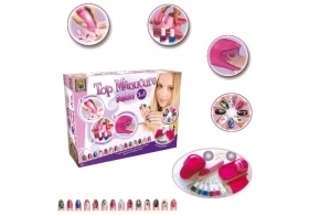 BSM Creative - Top Manucure Salon 3 en 1 - Jouet créatif pour enfant - Studio à ongles pour enfant - Vernie, Paillettes, faux ongles inclus dans ce coffret créatif - CT6112