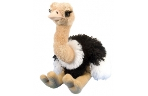 Wild Republic Republic-12251 Peluche Autruche d'Afrique Cuddlekins, Jouets, 30cm, Noir et Blanc