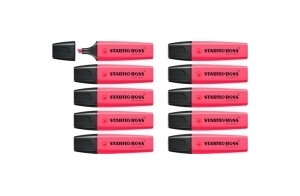 STABILO BOSS ORIGINAL - Surligneur - Lot x 10 surligneurs fluo - Rose