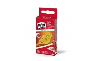 Pritt Cassette de recharge pour rouleau adhésif Refill non permanent, ruban adhésif double face repositionnable pour papier, carton et photos, longueur env. 16 m, largeur env. 8,4 mm