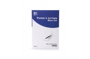 OXFORD Bloc-Notes Papier à Lettres A5 Papier 80g Blanc Uni 50 Feuilles Collées Tête