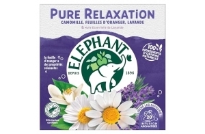 Elephant, Infusion Pure Relaxation, Goût Camomille, Feuille d'Oranger et Lavande, Ingrédients d'Origine 100% Naturelle, 20 Sachets Pyramid