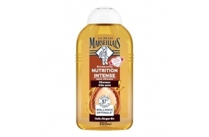 Le Petit Marseillais , Shampooing Nutrition Intense Huile d'Argan Bio (flacon de 250 ml) – Shampoing sans silicone pour cheveux très secs – 97 % d'ingrédients d'origine naturelle