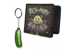 Rick and Morty Portefeuille Homme, Coffret Cadeau Portefeuille Porte Carte Homme et Porte Cle Fantaisie Idée Cadeau Homme Ado