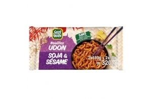 SUZI WAN Nouilles Précuites WOK Udon Soja Sésame (2x160g)