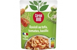 Céréal Bio Ravioli, Tomates, Tofu & Basilic - Sachet Micro-ondable, Rapide à Réchauffer - Végan et Bio - 267g - 204903