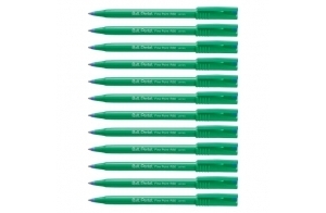 Pentel Ball R 50 C Stylo Feutre à bille pointe plastique 0,8 mm Encre Bleue Corps plastique Vert Pack de 12