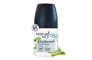 Naturé Moi - Déodorant roll-on - Efficacité 24h - Déodorant homme à l'Aloe Vera Bio et au Magnésium - Parfum Fraicheur - 99% d'Origine Naturelle - 50 ml - Fabriqué en France