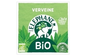 Elephant, Infusion Aromatisée, Goût Verveine Citronnée et Camomille, Certifié Rainforest Alliance, Ingrédients d'Origine 100% Naturelle, 20 Sachets Pyramid