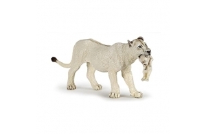 Papo - 50203 - Figurine - Animaux - Lionne Blanche avec Petit