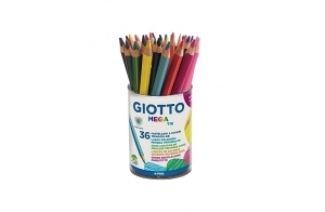 GIOTTO Mega Tri - Pot 36 crayons de couleur