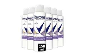 REXONA - Déodorant Femme Active Morning - Spray Anti-transpirant - 0% Alcool - Parfum floral et fruité - Protection 48h (lot de 6x 150ml)